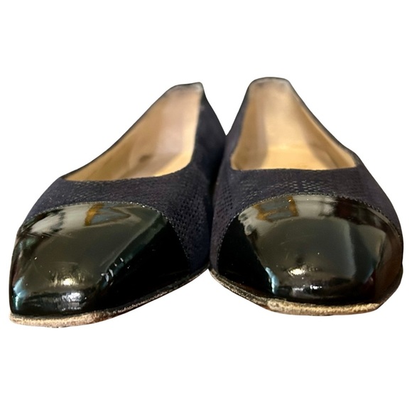 Salvatore Ferragamo Miria Suede & Patent Leather Block Heel Pumps - Picture 8 of 11